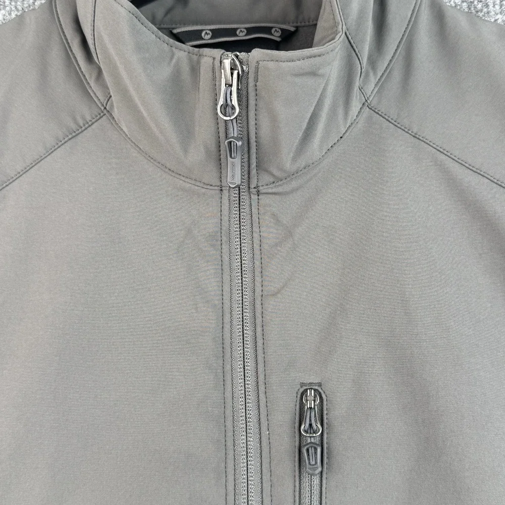 Marmot Approach Softshell Vest Men's L Gray Full Zip Stretch Hiking Outdoor